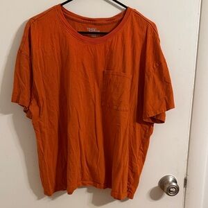 Time and Tru Cropped Vibrant Orange Short Sleeve Tee